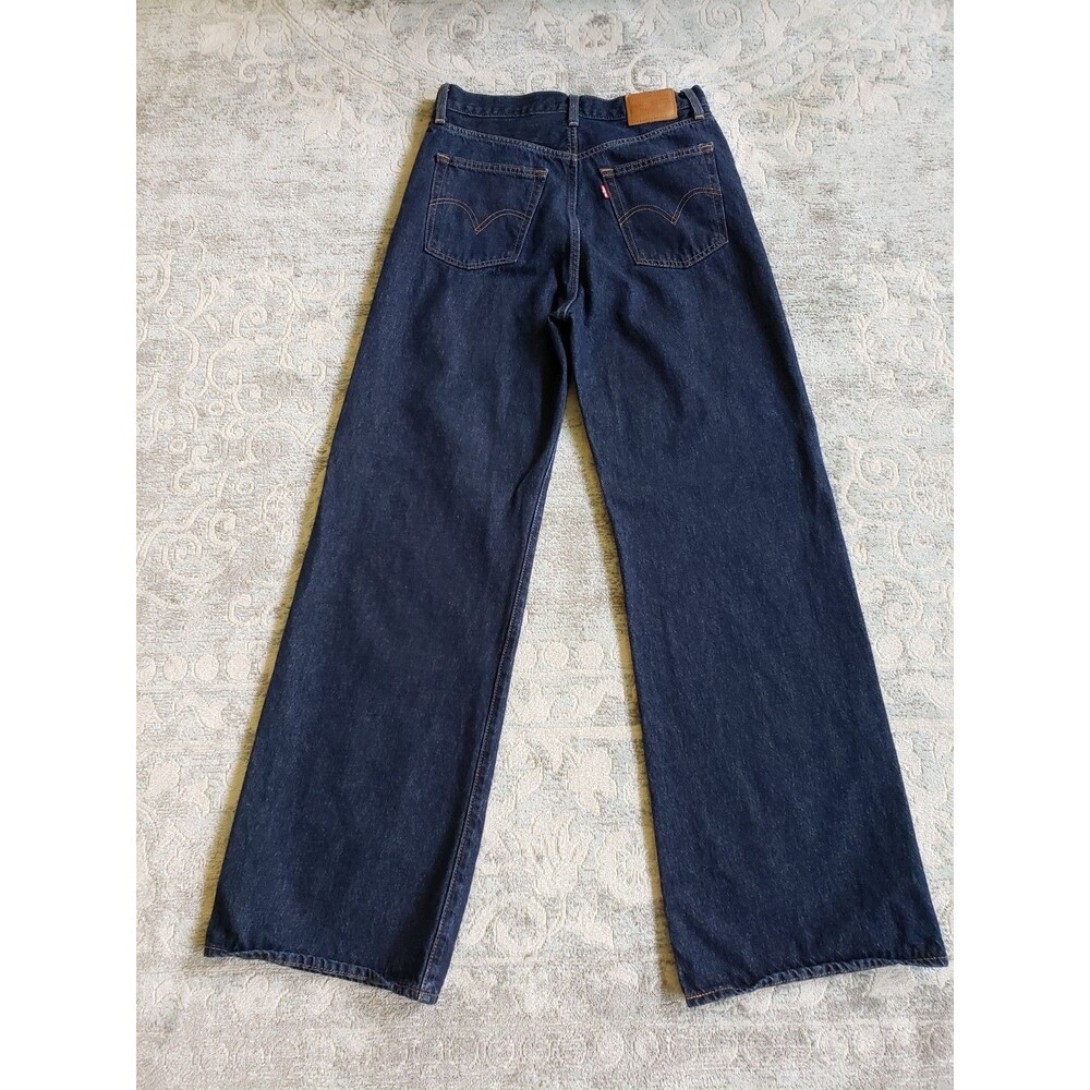Levi's Ribcage Wide Leg Jeans Women's 30 x 34 Dark Wash Blue Big E Premium Denim